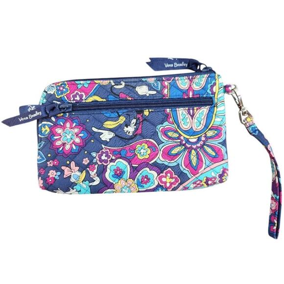 Disney Vera Bradley Wristlet wallet sensational six paisley Mickey & Friend goof - Picture 2 of 16